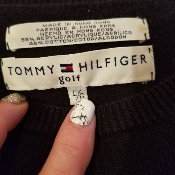 Tommy Hilfiger Disney Golf Sweater Black White Large - Picture 3 of 9
